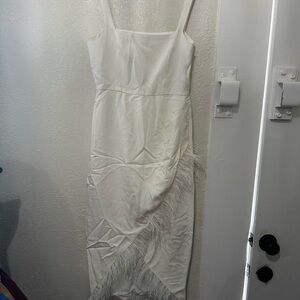 SAYLOR White Sheath Dress Spaghetti Strap
